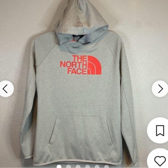 The North Face Women's Grey and Red Hoodie Large - Picture 2 of 11